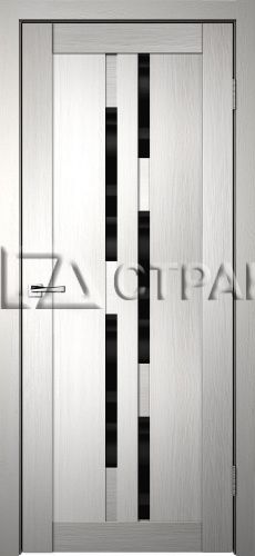 Дверь межкомнатная VellDoris Unica 7 Белая (стекло чёрное)