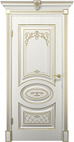 Межкомнатная дверь Вителия Белое дерево с патина золото