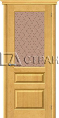 Двери М5 (Медовый) / стекло Кристалл массив сосны 