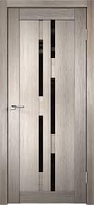 Дверь межкомнатная VellDoris Unica 7 Капучино (стекло чёрное) 600х2000
