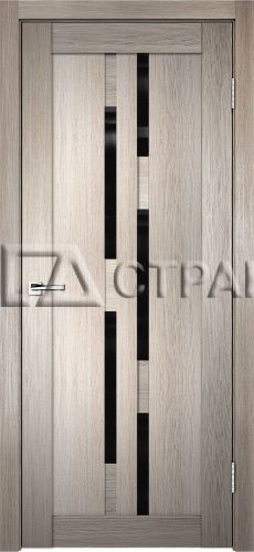 Дверь межкомнатная VellDoris Unica 7 Капучино (стекло чёрное)