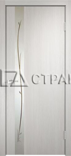 Дверь межкомнатная VellDoris Smart-Z1 дуб белый Зеркало веточки